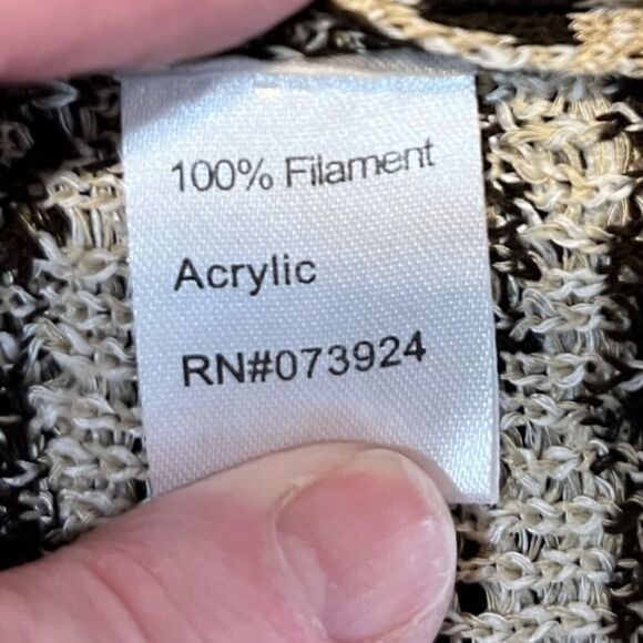 MING WANG Sleeveless Zebra Print Sweater Top Brown Cream Black Women’s Size S - Picture 5 of 6